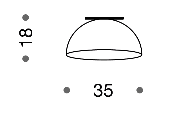 AMA 35cm Flush Dome Ceiling Light