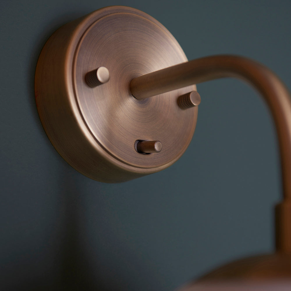 Opal Glass & Matt Antique Brass Switched Wall Light - ID 11050