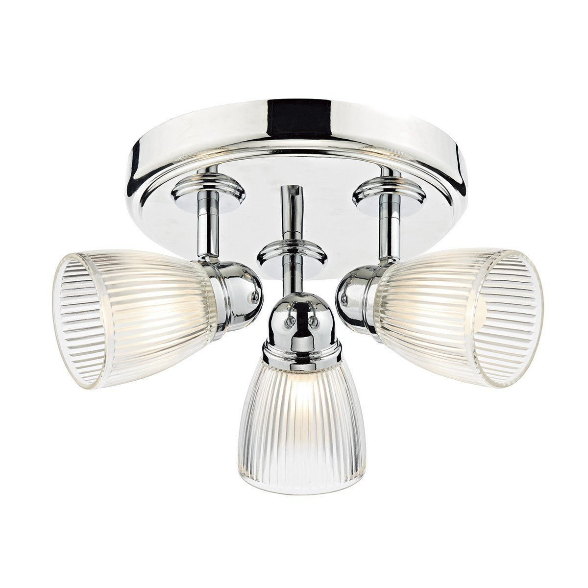 Cedric Polished Nickel 3 Lights Round Plate Spot - London Lighting - 1
