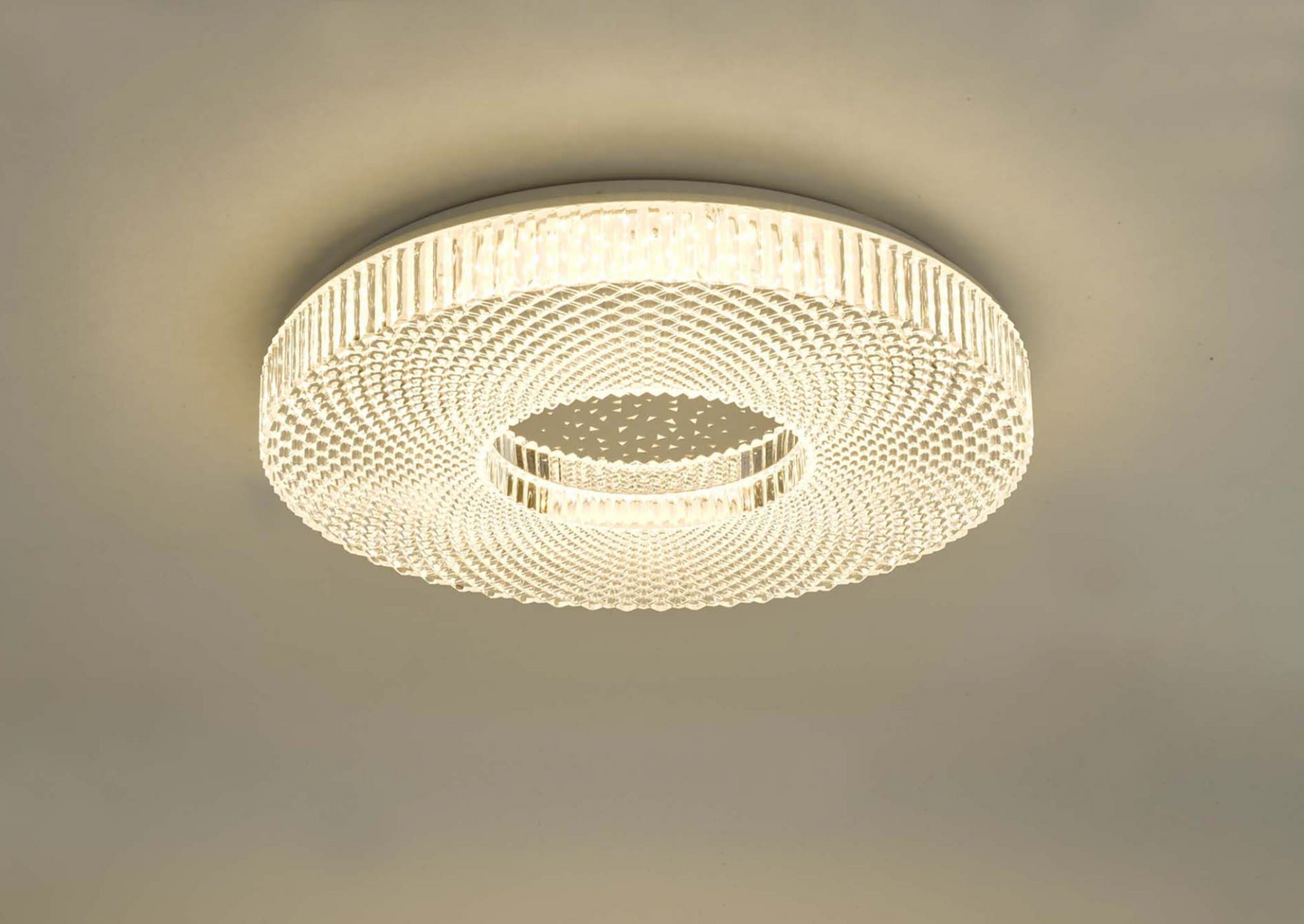 CIM Faceted Crystal Effect Large Flush Ceiling Light - ID 10930