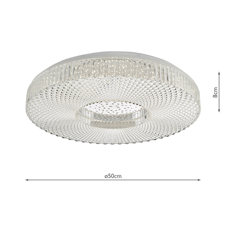 CIM Faceted Crystal Effect Large Flush Ceiling Light - ID 10930