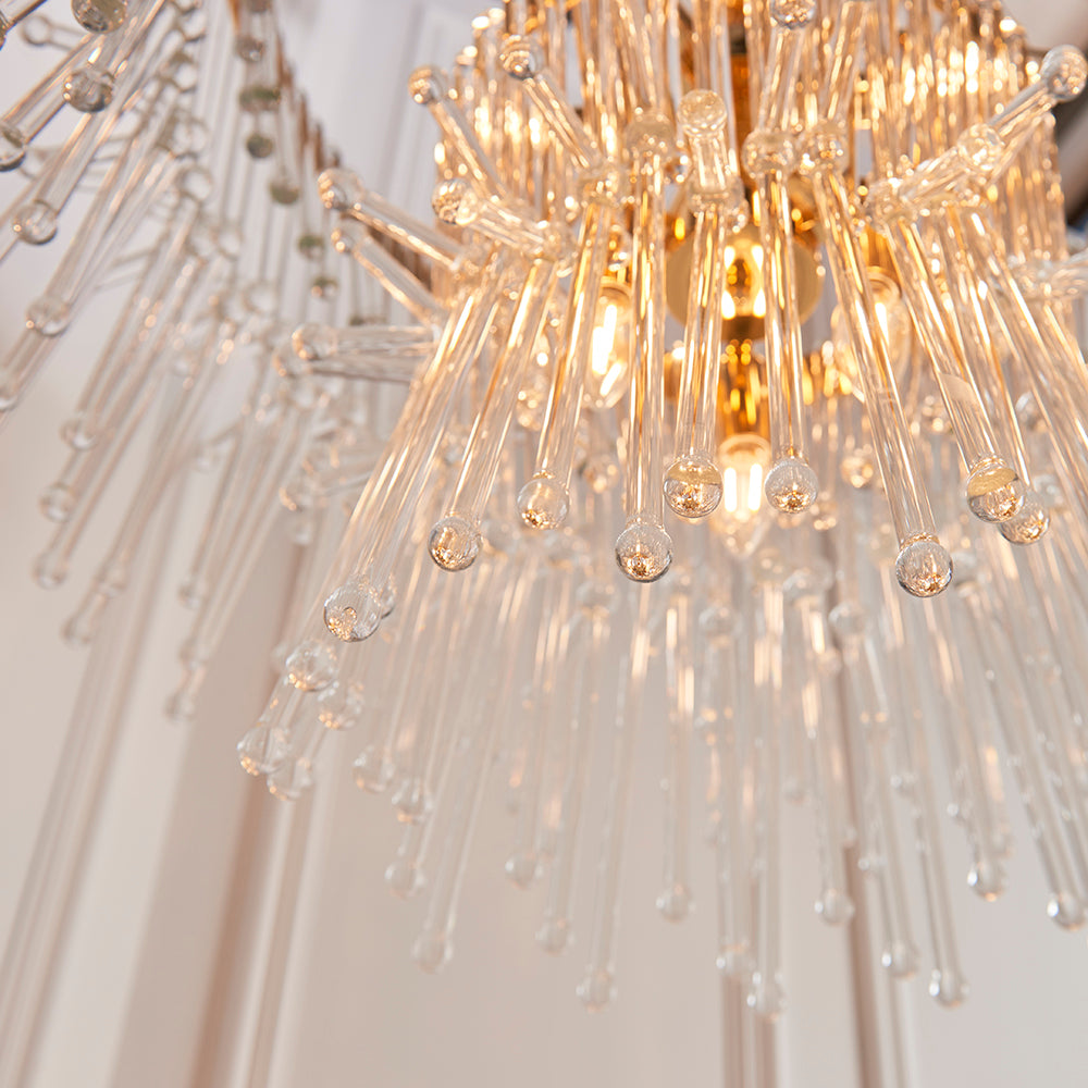 Multi Layered Pendant With Glass Rods & Gold Finish Metalwork - ID 11132