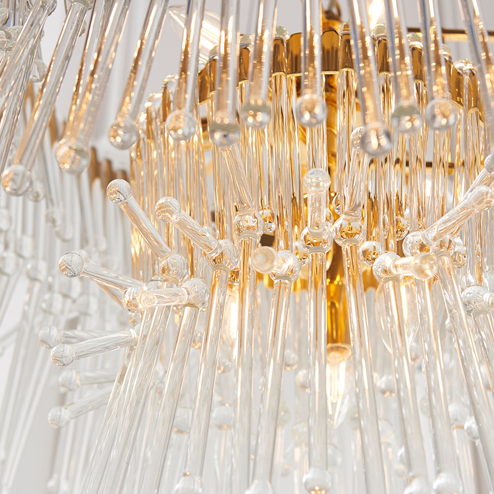 Multi Layered Pendant With Glass Rods & Gold Finish Metalwork - ID 11132