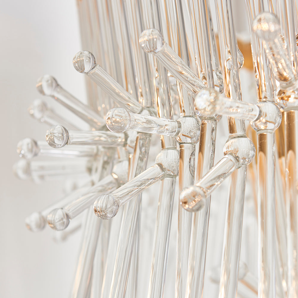 Multi Layered Pendant With Glass Rods & Gold Finish Metalwork - ID 11132