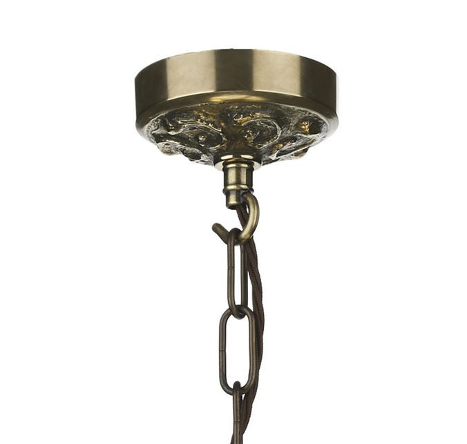 Chiswick Antique Brass Rectangular Frame Lantern Pendant with Shade Colour Options - ID 10166