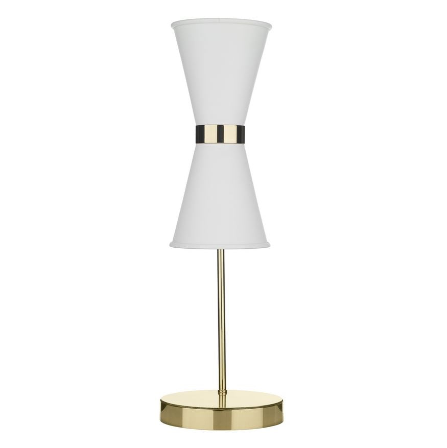 Hyde Brass and White Double Table Light - ID 10124