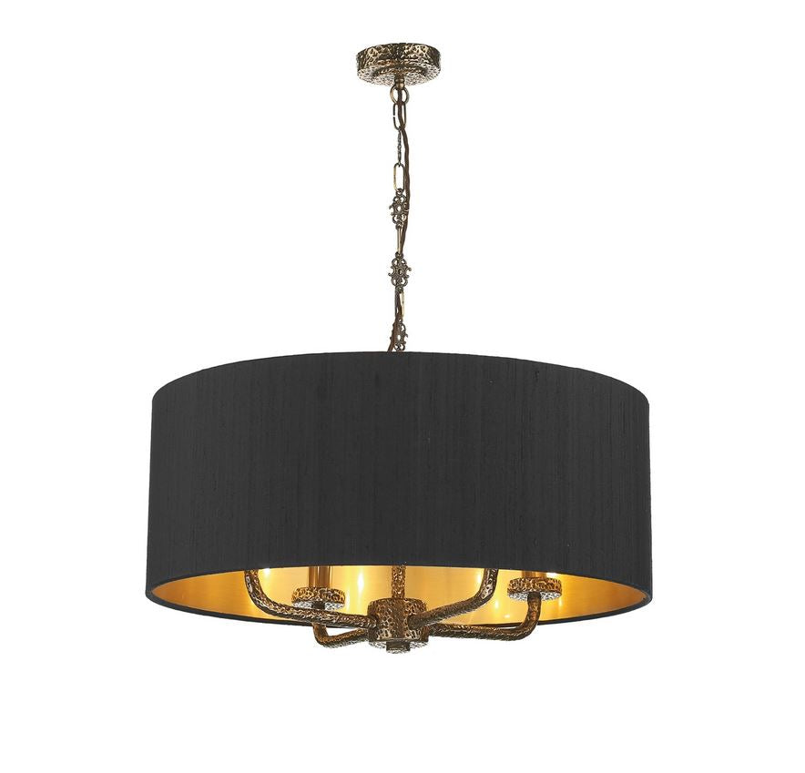 Sloane 4 Light Pendant Bronze With Orange & Gold Shade (other shade colours available) - ID 10242