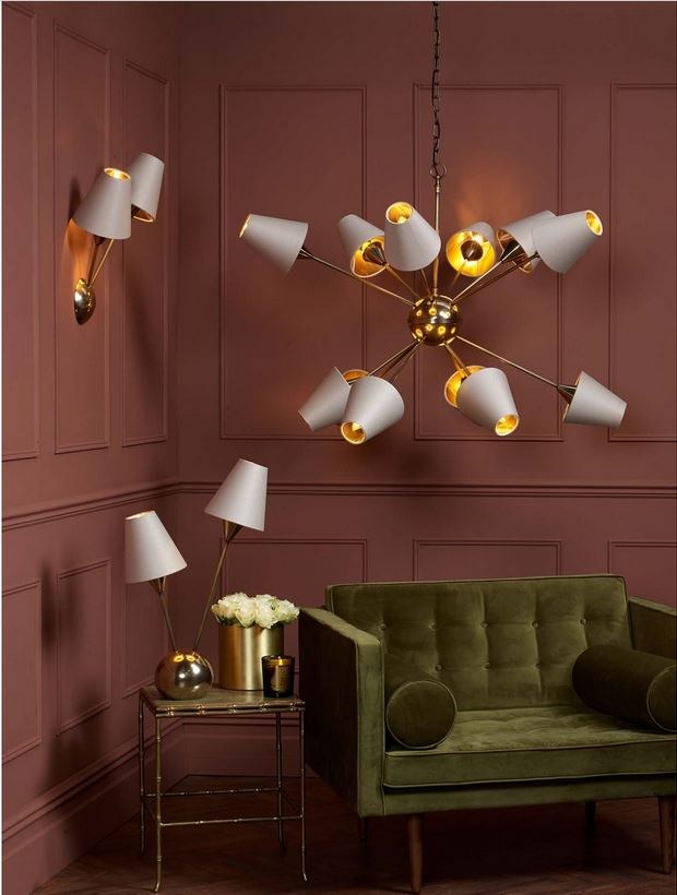 Sputnik Bronze Double Wall Light With Separately Priced Shades (With Shape & Colour Options) Left - ID 10169