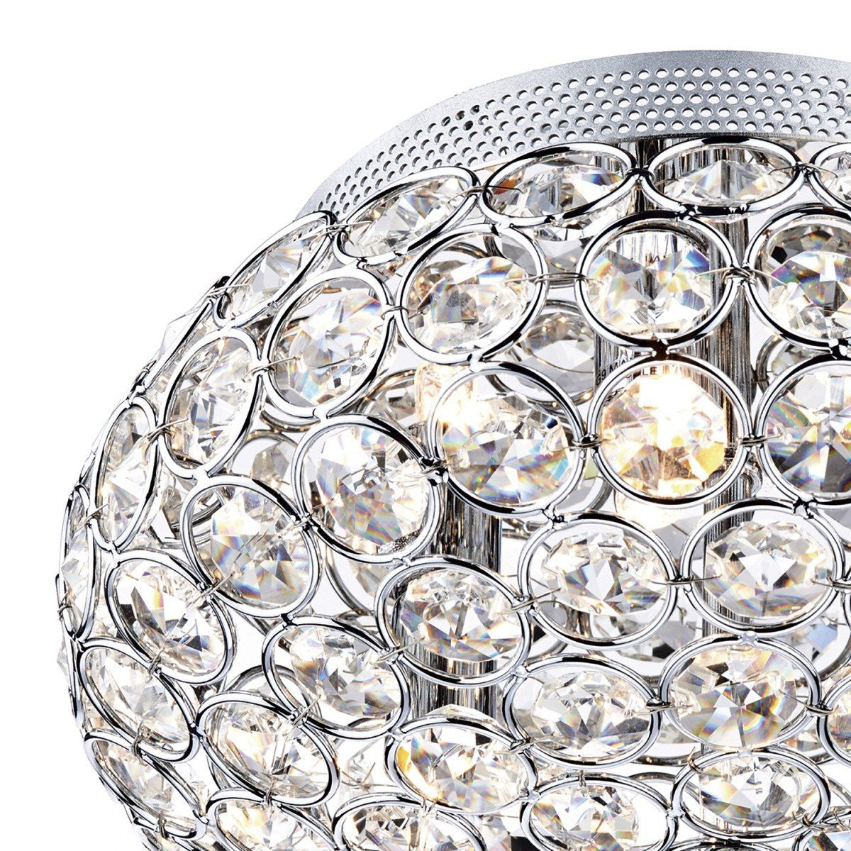 Frost Polished Chrome 3 Light Flush Light - London Lighting - 3