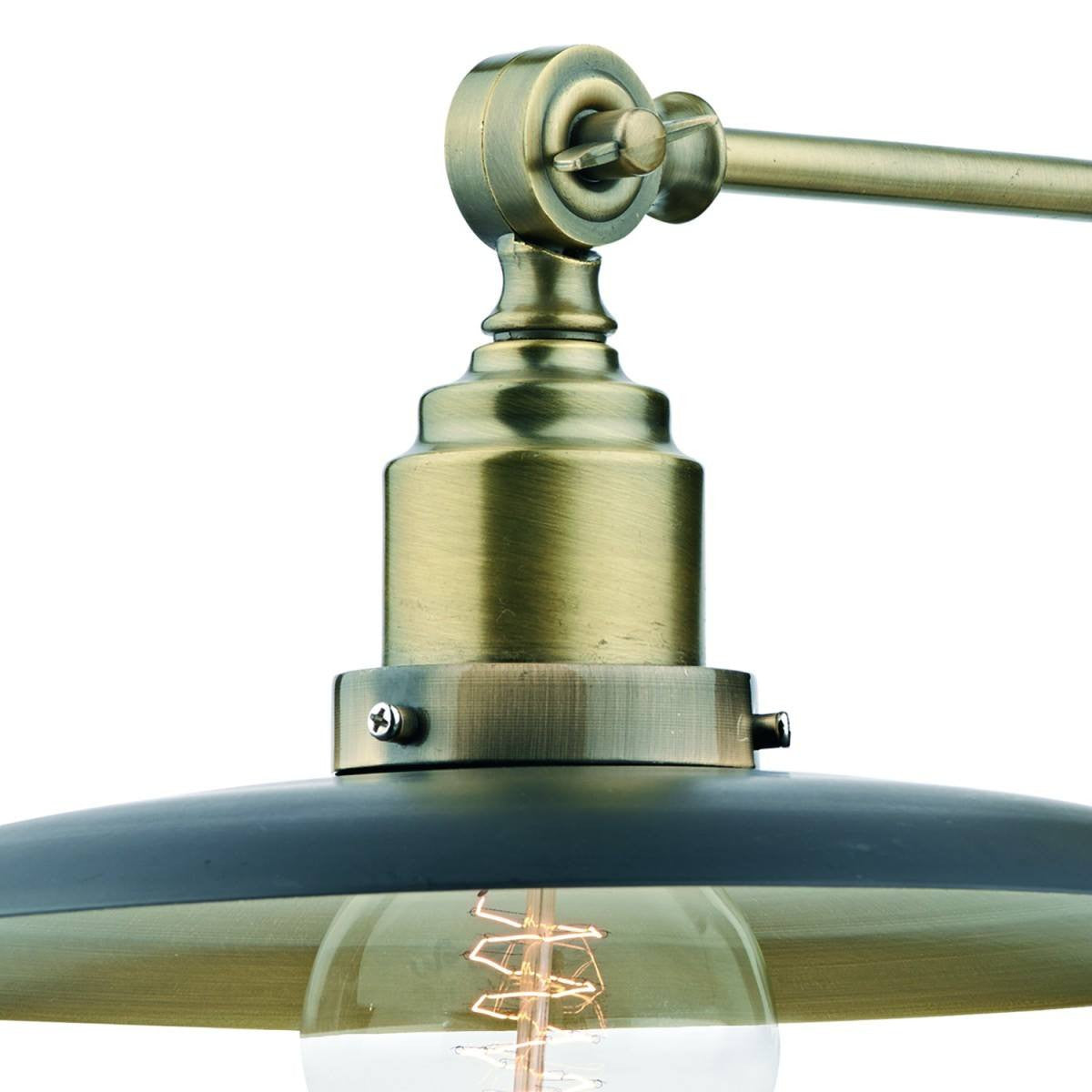 Hannover Antique Brass Black 1 Light Wall Bracket - London Lighting - 4