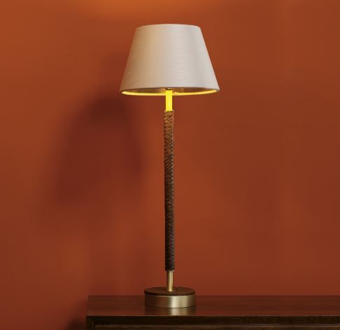Hunter Brass & Brown Table Light Base Only - ID 10277
