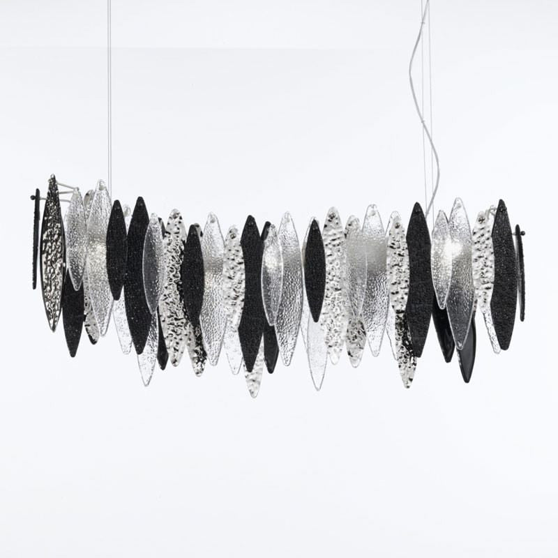 Ice Rain Large Long Murano Glass Chandelier