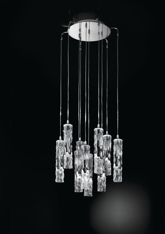Becton Murano Glass 10 Light Ceiling Suspension Chandelier - ID 5028