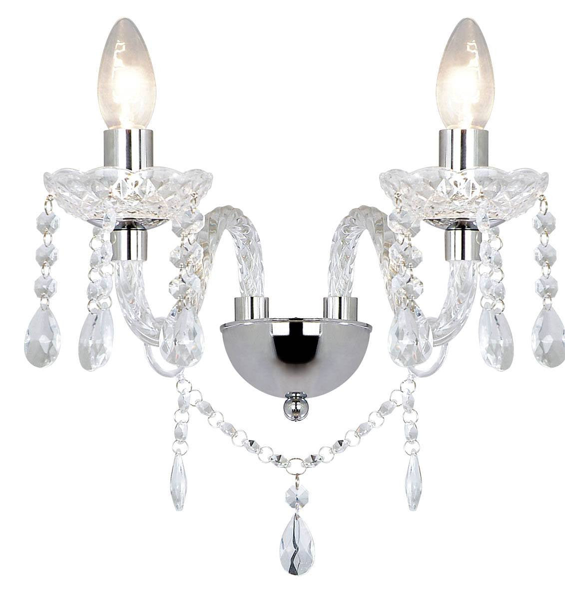 Katie Chrome & Glass Wall Light - London Lighting - 1