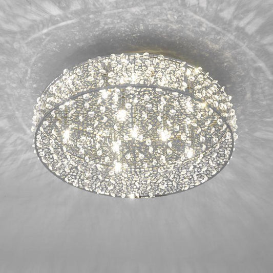 Palladium Polished Chrome and Crystal Flush Ceiling Light- ID 8062
