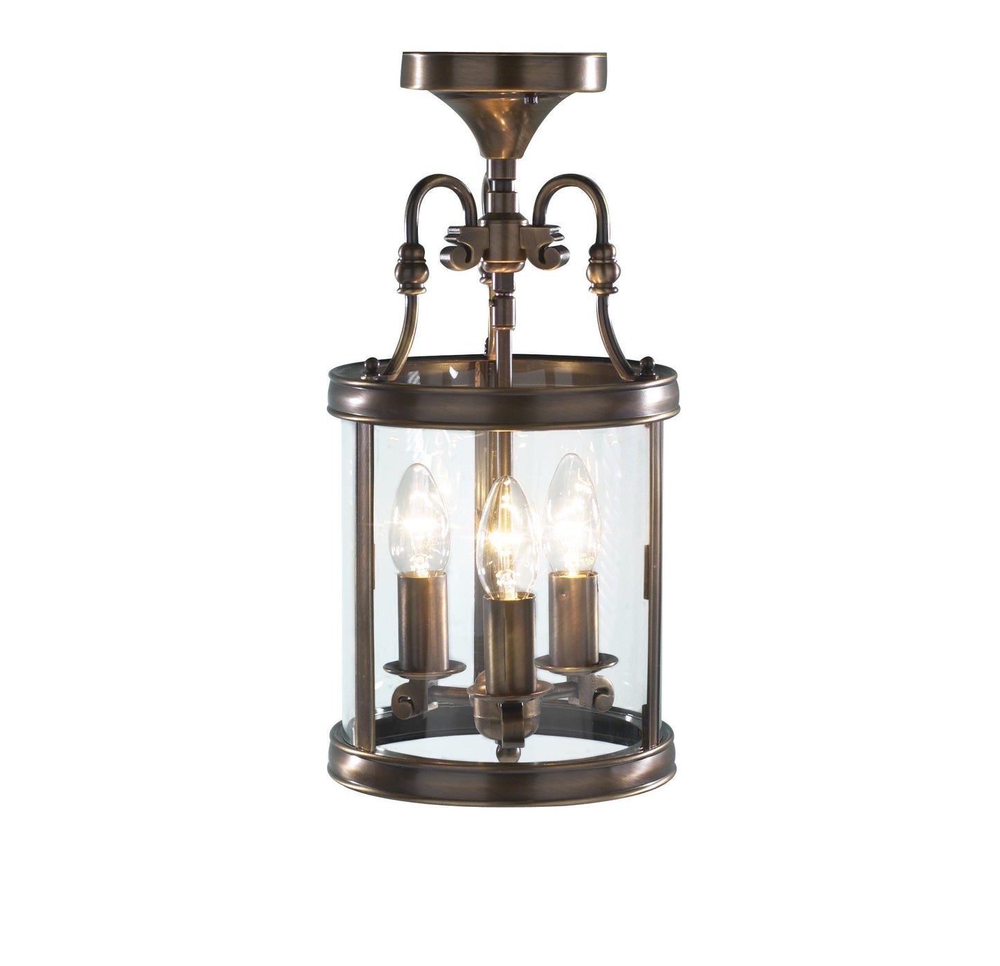 Lambeth Antique Brass Ceiling Lantern - London Lighting - 1