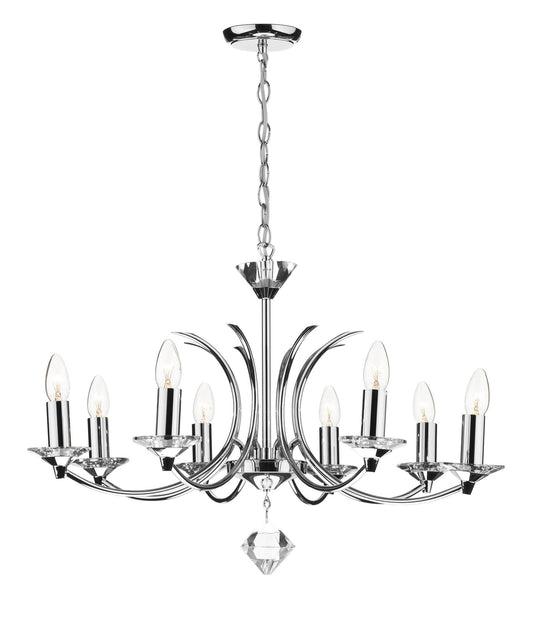 Medusa Chrome 8 Arm Chandelier - London Lighting - 1