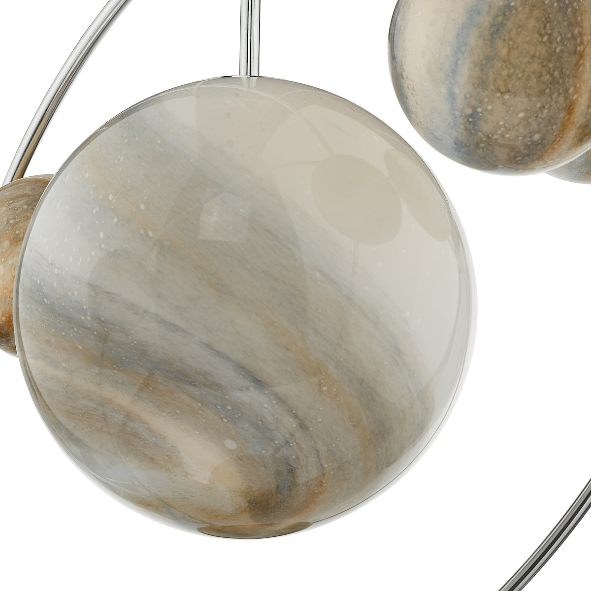 MIK 7 Light Glass & Chrome Planetary Pendant - ID 12222