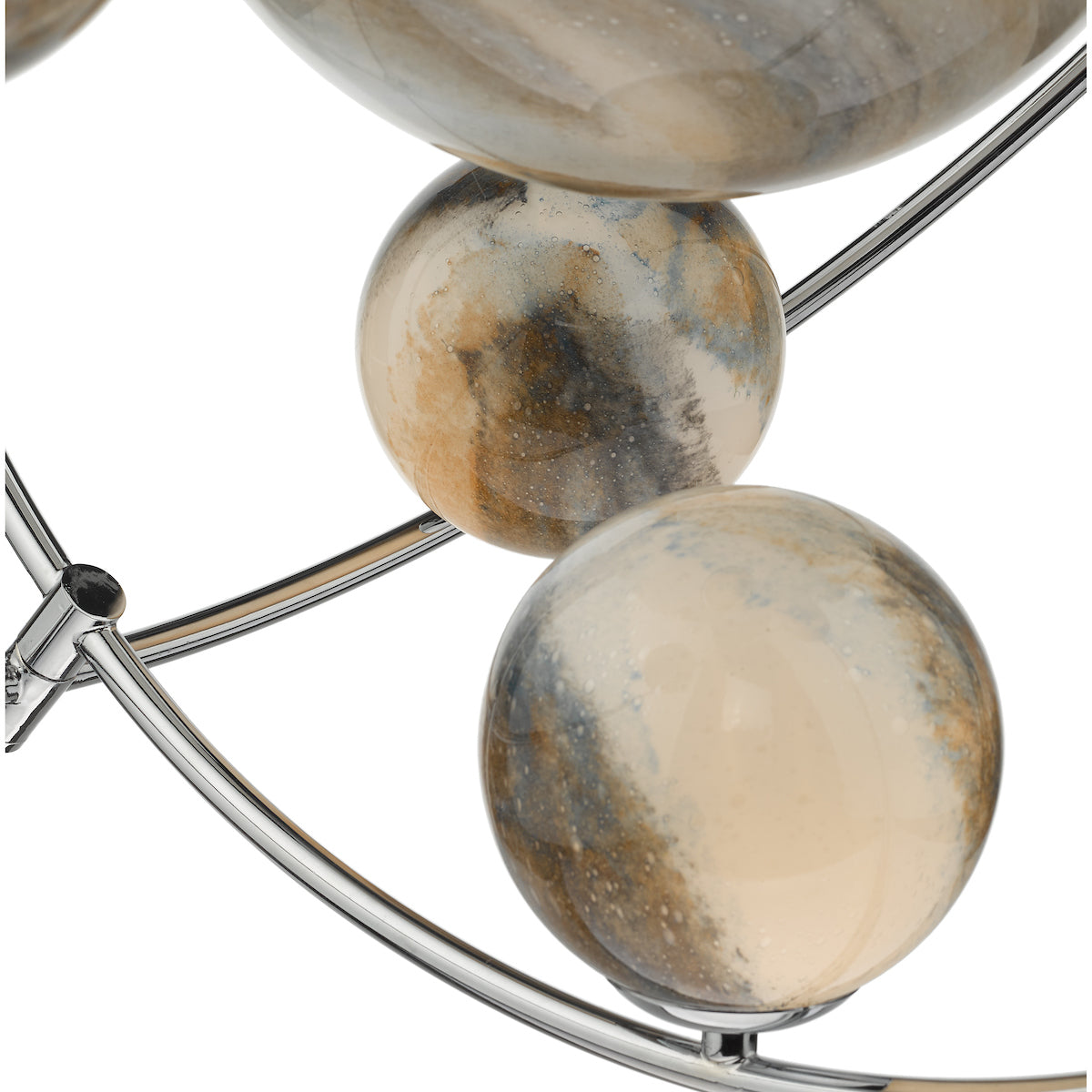MIK 7 Light Glass & Chrome Planetary Pendant - ID 12222