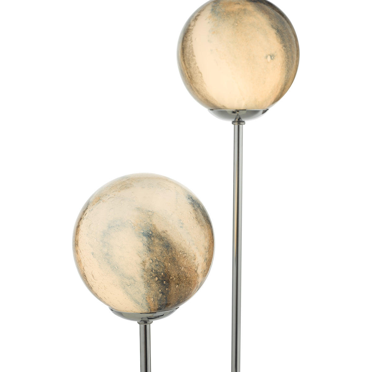 MIK 2 Light Glass & Chrome Planetary Table Lamp - ID 12225