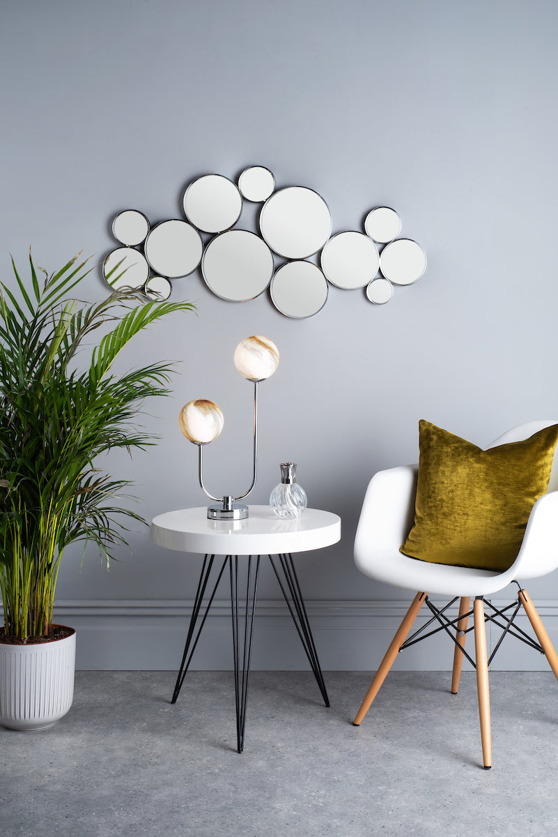 MIK 2 Light Glass & Chrome Planetary Table Lamp - ID 12225