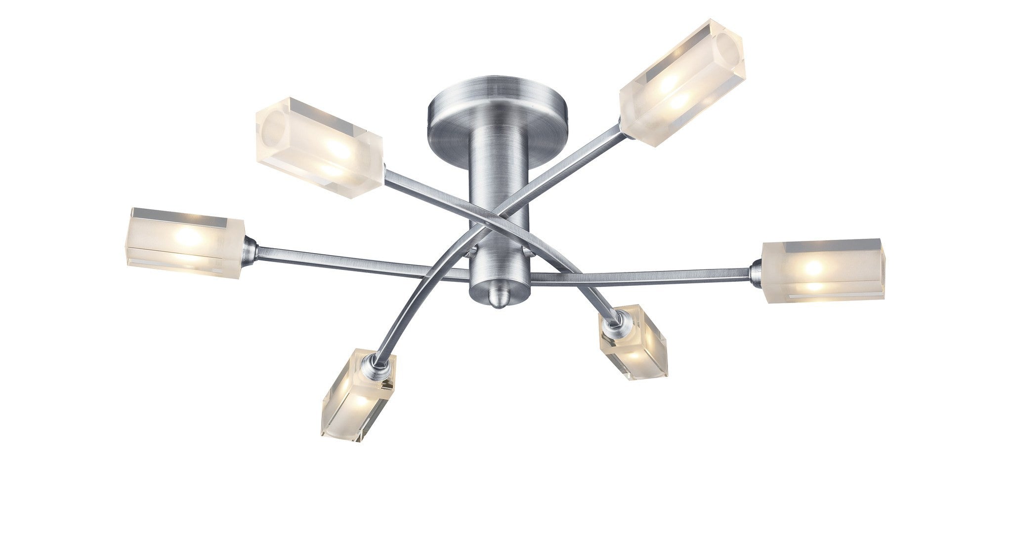 Canonbury Satin Chrome 6 Arm Ceiling Light ID 6446 London