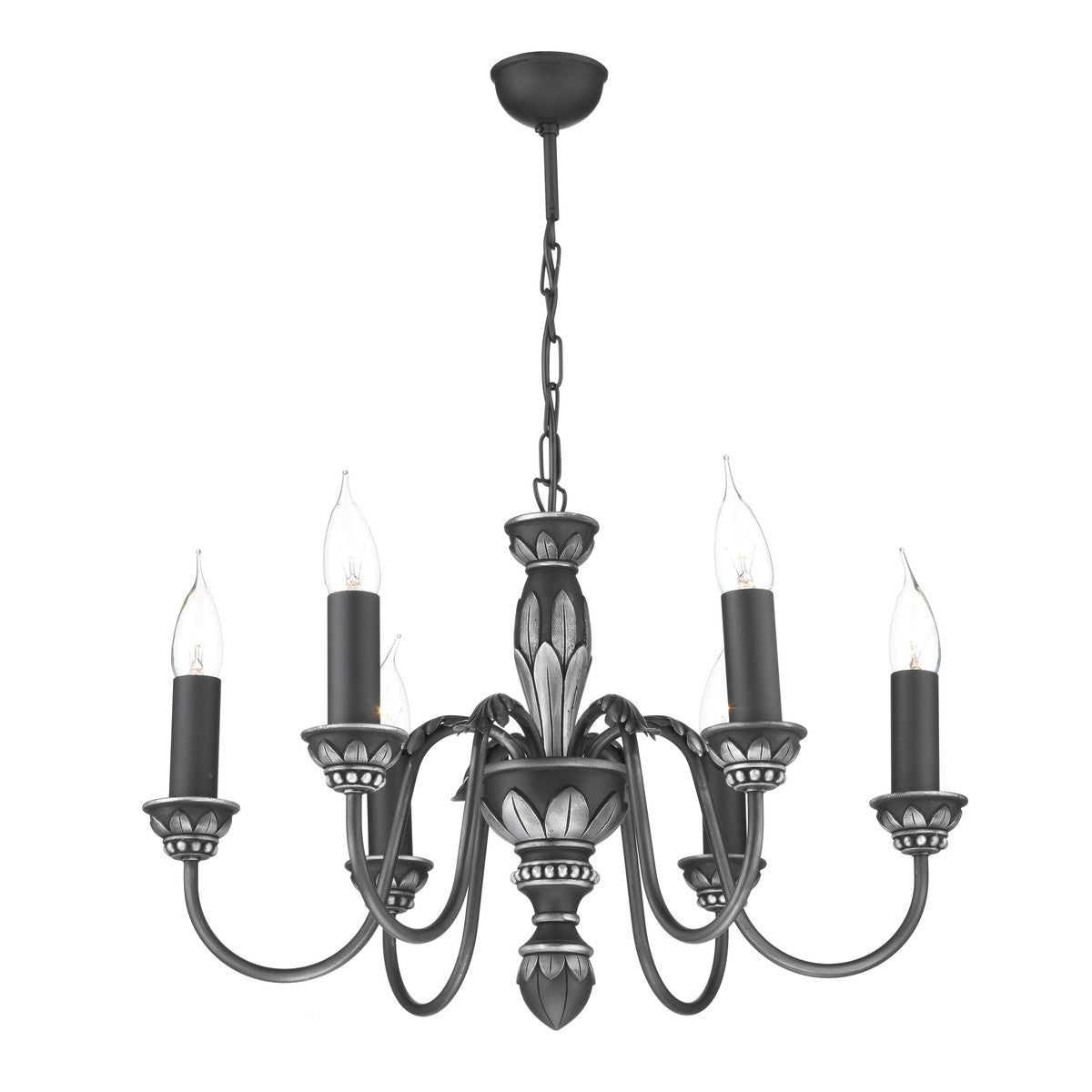 Oxford Antique Pewter 6 Light Pendant Light - London Lighting - 1