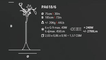 Serip Bouquet 6 Bespoke Floor Lamp - London Lighting - 2