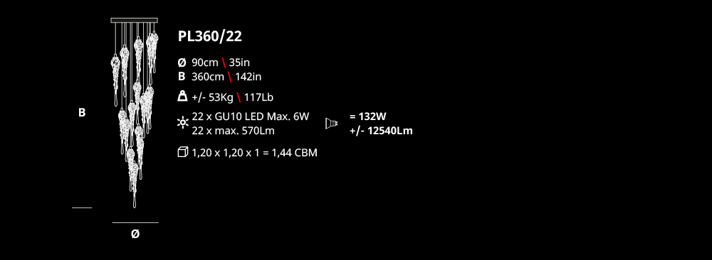 Serip Liquid 22 Lamp Bespoke Flushmount - London Lighting - 3