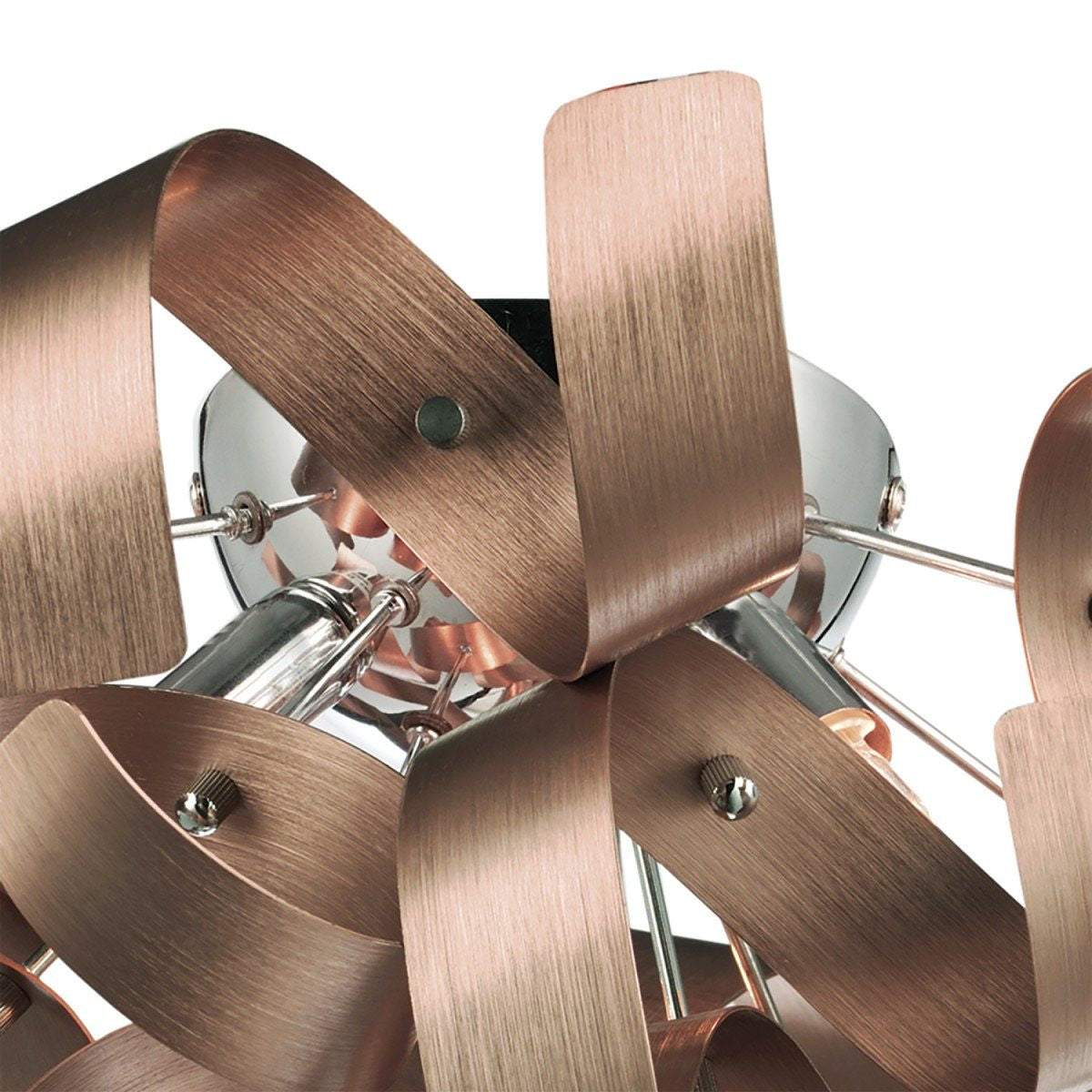 Rawley Satin Copper 4 Lights Ribbon Flush Light - London Lighting - 2
