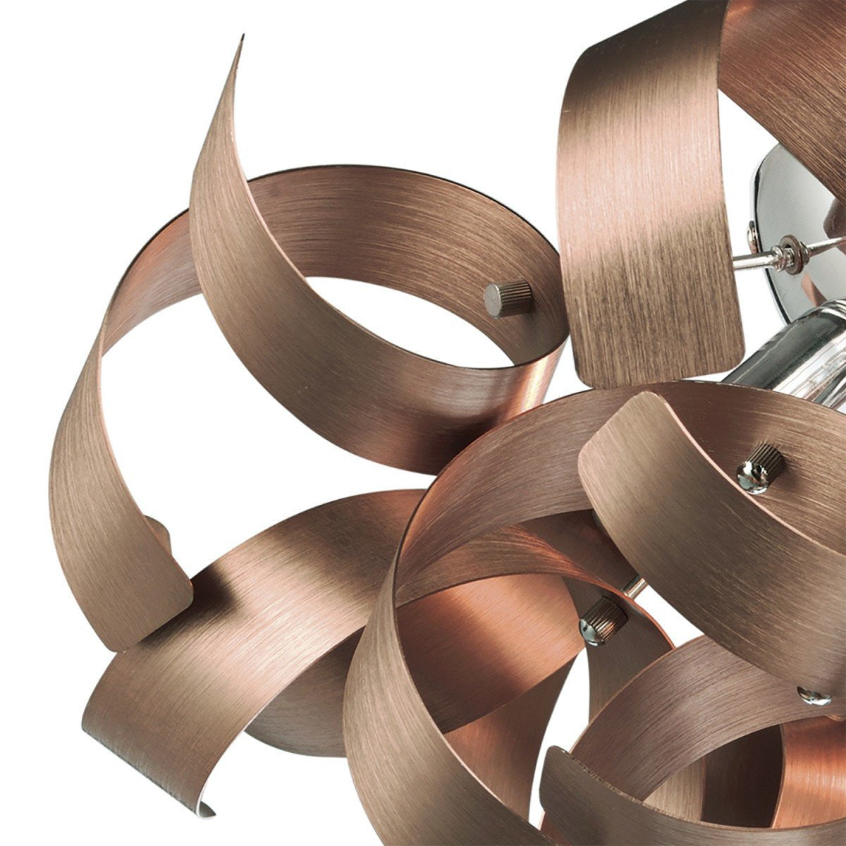 Rawley Satin Copper 4 Lights Ribbon Flush Light - London Lighting - 3