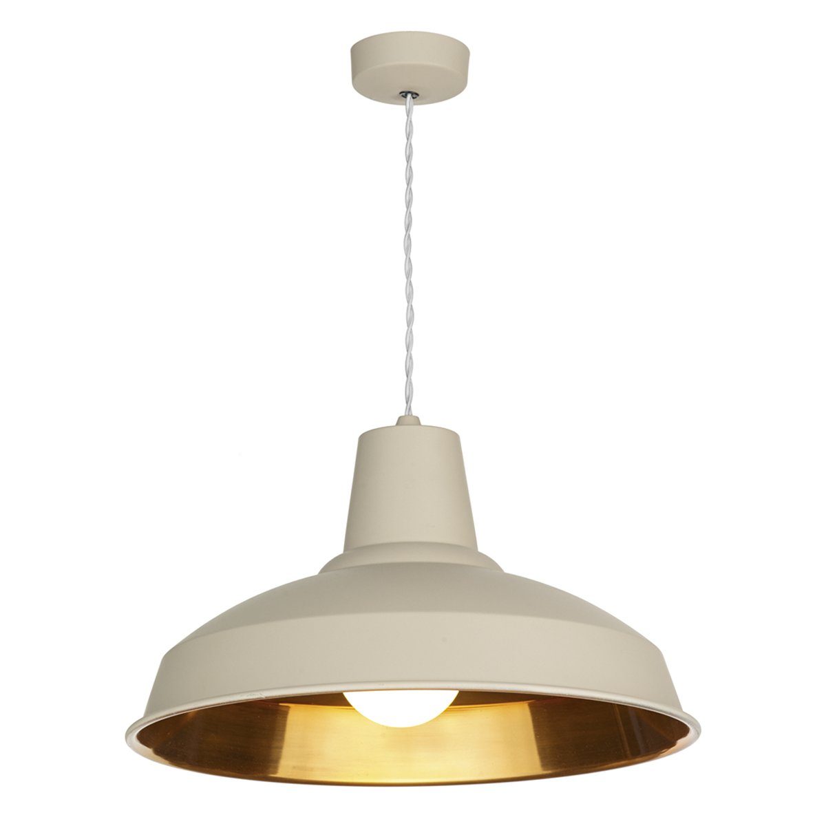 Reclamation Cream and Copper Single Pendant - ID 6649