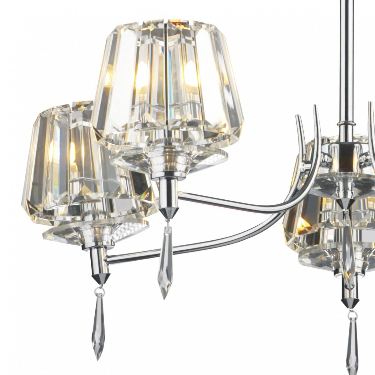 Selina Polished Chrome 5 Lights Semi-Flush - London Lighting - 4
