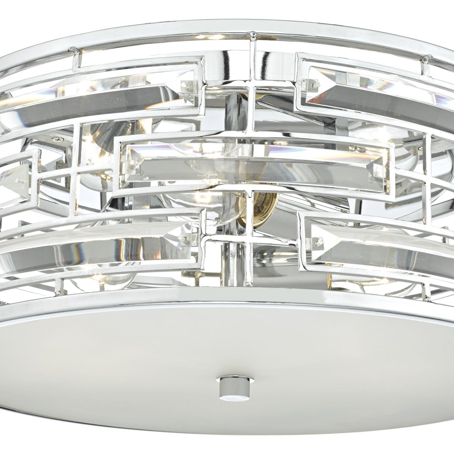 Kingston Polished Chrome and Crystal Flush - ID 6986