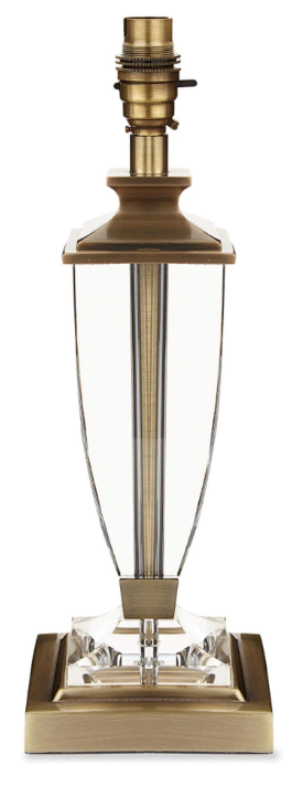 Large Antique Brass and Crystal Table lamp base only - ID 10694