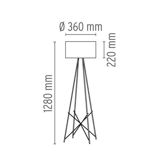 FLOS Ray F1 Small Floor Lamp  - Grey Glass - London Lighting - 4