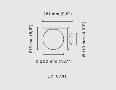 FLOS IC Lights 200 C/W1 Wall or Ceiling Light - London Lighting - 2