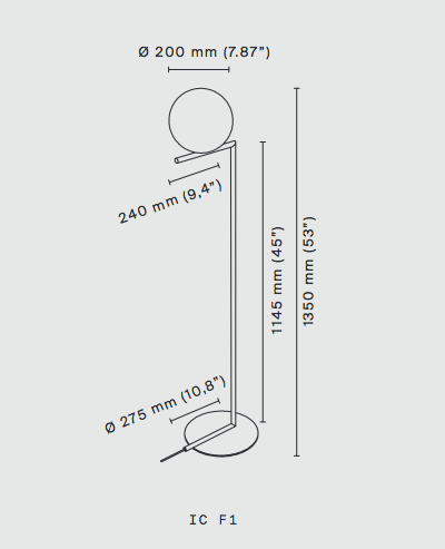 FLOS IC Lights 200 F1 Floor Lamp - London Lighting - 3
