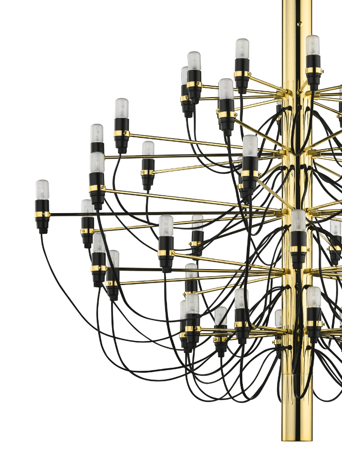 FLOS 2097/50 Suspension In Polished Brass With Frosted LED Bulbs Included - ID 9900