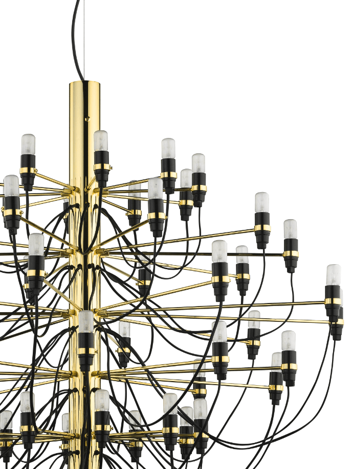 FLOS 2097/50 Suspension In Polished Brass With Frosted LED Bulbs Included - ID 9900