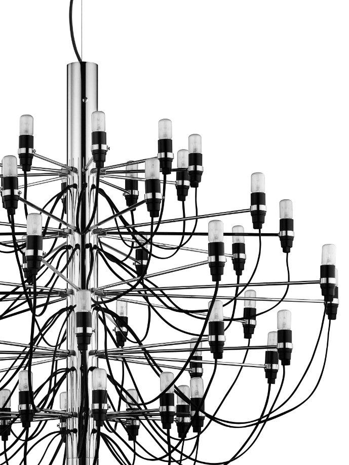 FLOS 2097/50 Suspension In Chrome With Clear LED Bulbs Included - ID 9896
