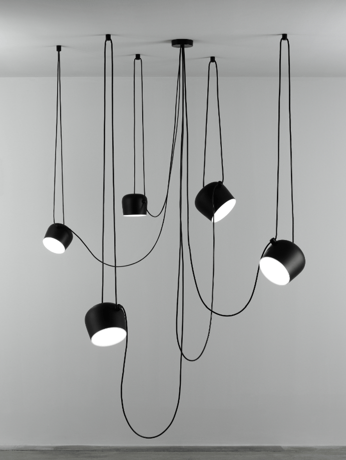 FLOS Aim Large Black Suspended Ceiling Light