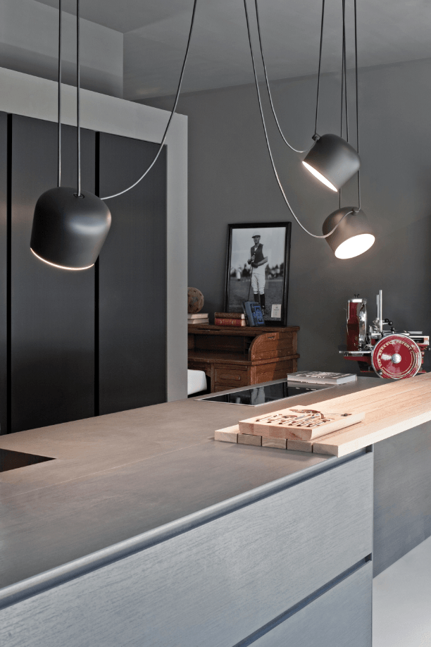 FLOS Aim Large Black Suspended Ceiling Light
