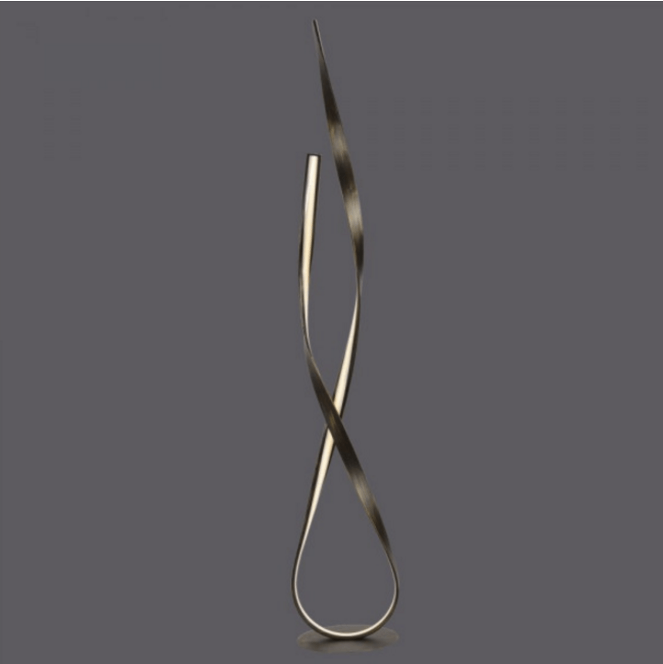 Curved Steel Floor Lamp In Rust Finish - ID 6500