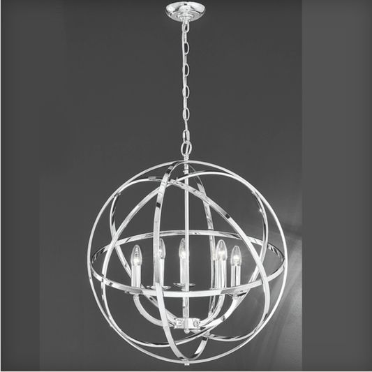 Glantown Polished Chrome 6 Arm Chandelier Style Single Pendant - ID 2649