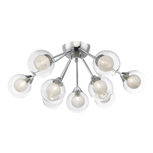 Blackheath Polished Chrome and Glass Semi-Flush Ceiling Light - ID 6854