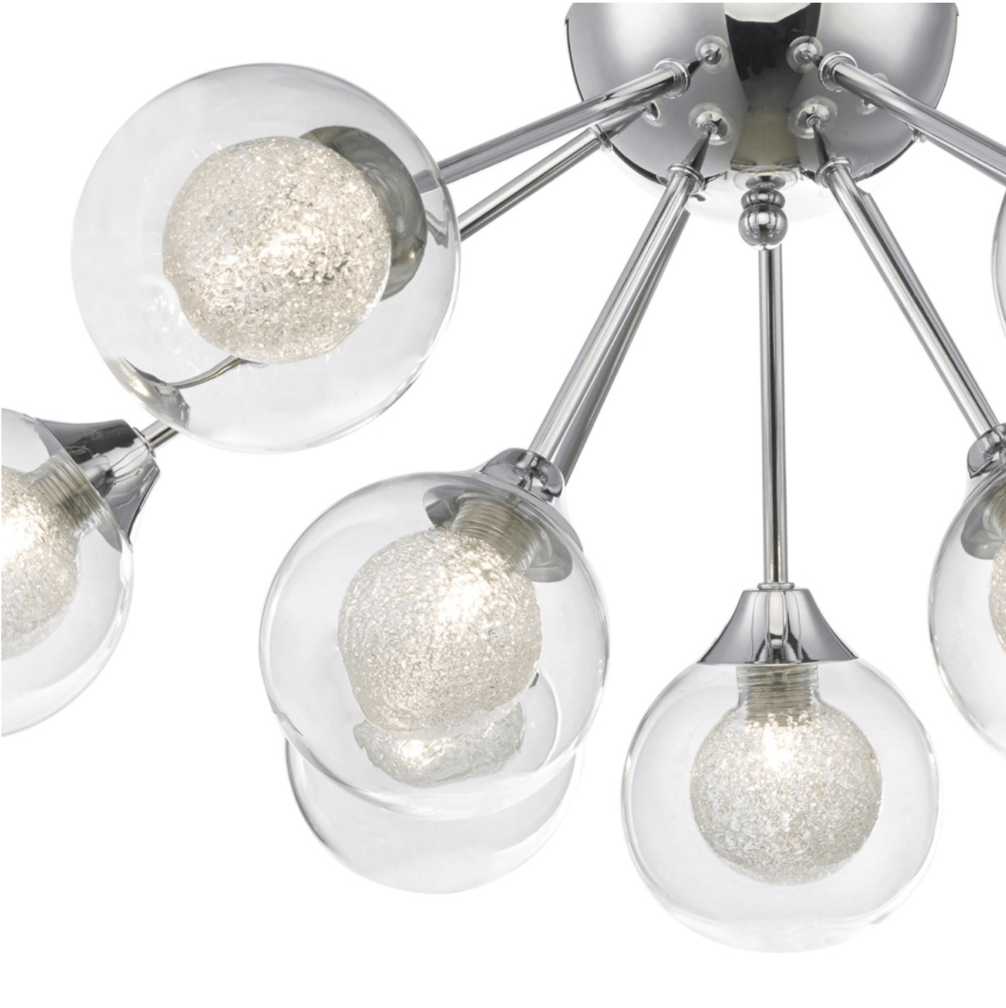 Blackheath Polished Chrome and Glass Semi-Flush Ceiling Light - ID 6854
