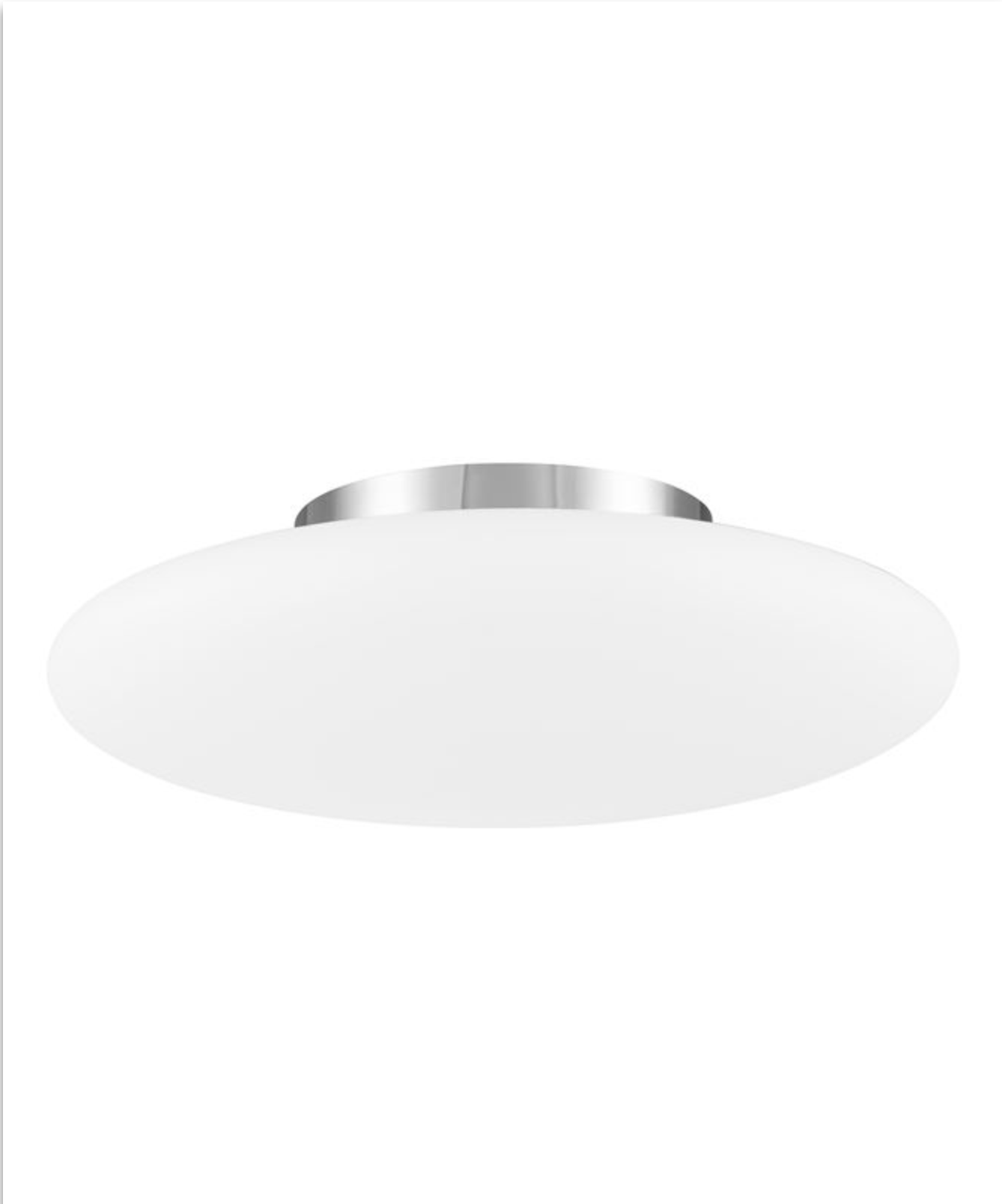 Large Opal Glass & Chrome Metal Ceiling Light- ID 7380