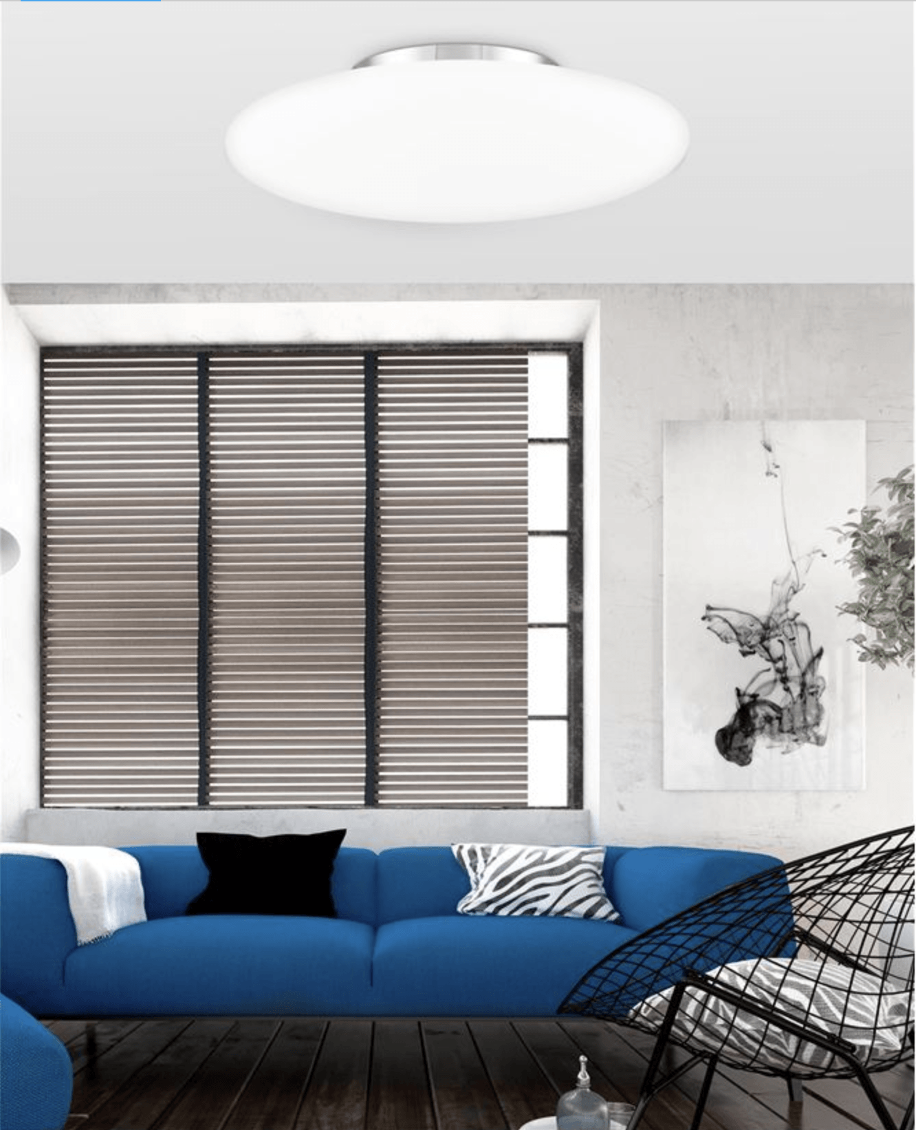 Medium Opal Glass & Chrome Metal Ceiling Light- ID 7379