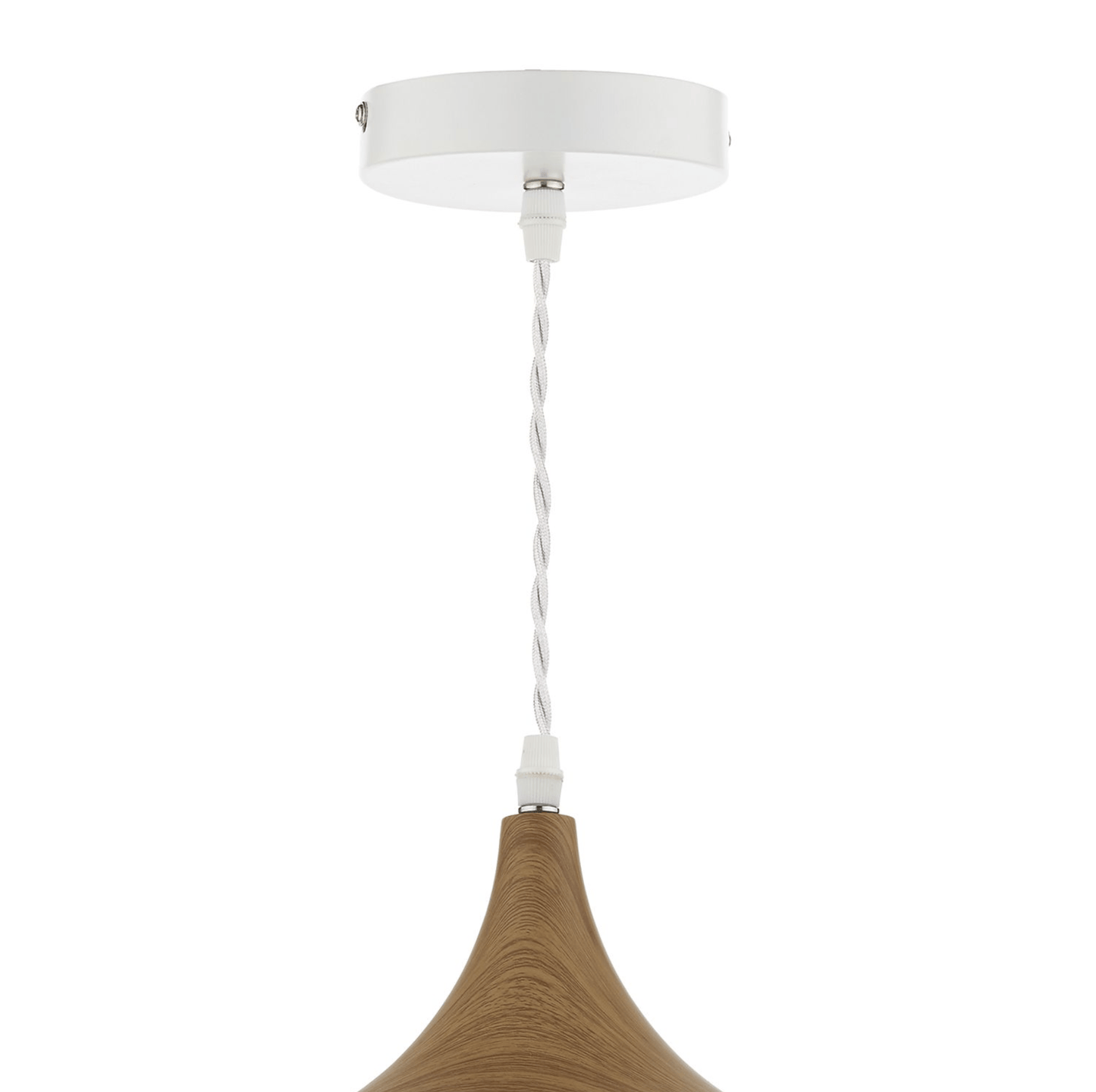 Sutton White & Wood Large Single Pendant - ID 5943